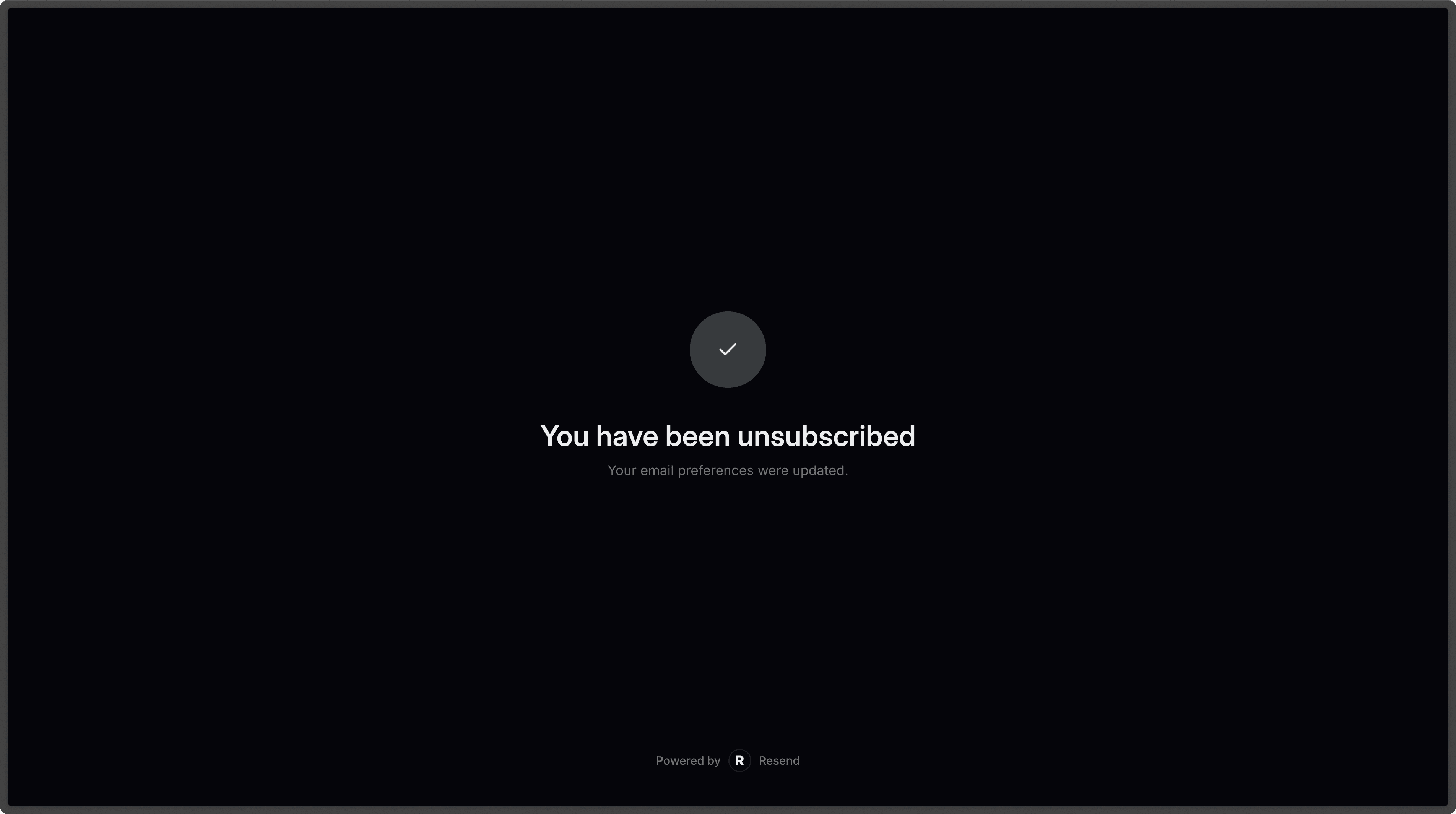 Previous generic unsubscribe page